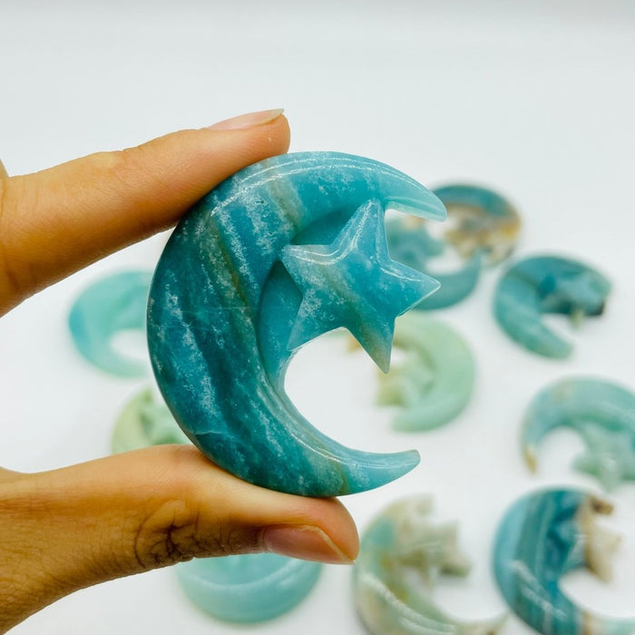 Caribbean Calcite Star Moon Carving Wholesale