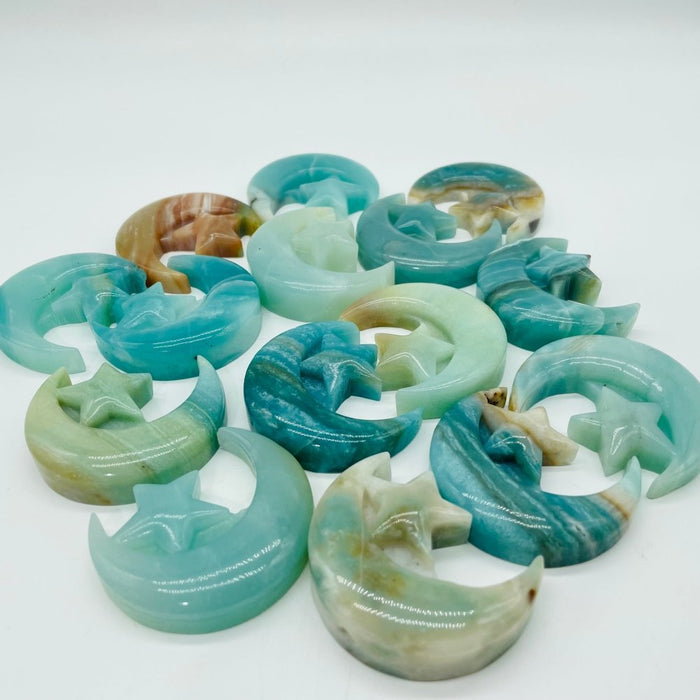 Caribbean Calcite Star Moon Carving Wholesale