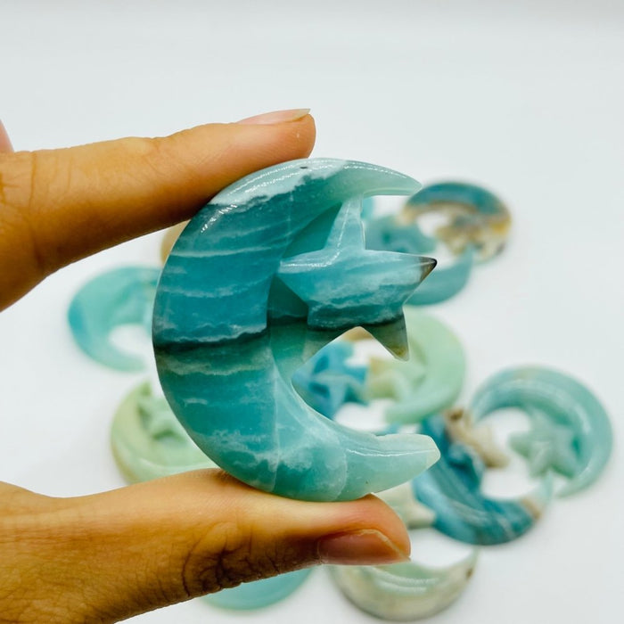 Caribbean Calcite Star Moon Carving Wholesale