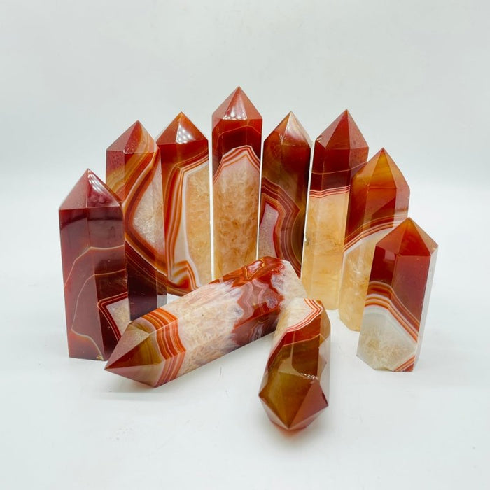 Carnelian Stripe Agate Mixed Quartz Points Wholesale