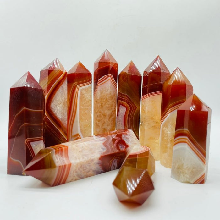 Carnelian Stripe Agate Mixed Quartz Points Wholesale