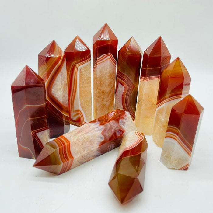 Carnelian Stripe Agate Mixed Quartz Points Wholesale