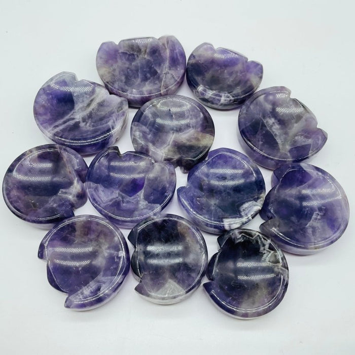 Cat Head Shape Chevron Amethyst Shallow Bowl Wholesale