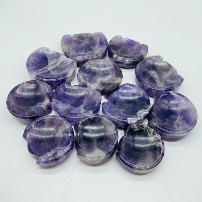Cat Head Shape Chevron Amethyst Shallow Bowl Wholesale