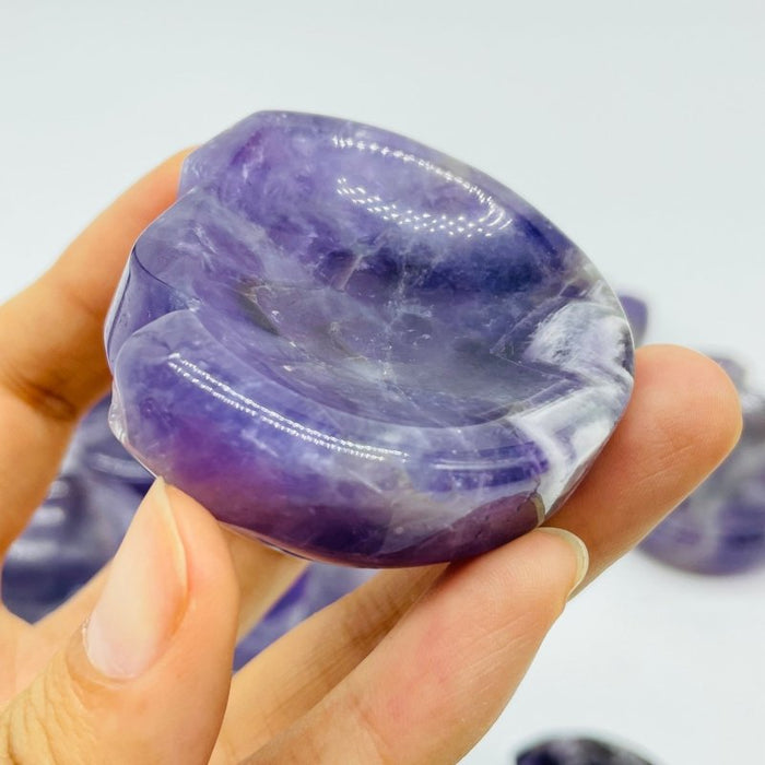Cat Head Shape Chevron Amethyst Shallow Bowl Wholesale