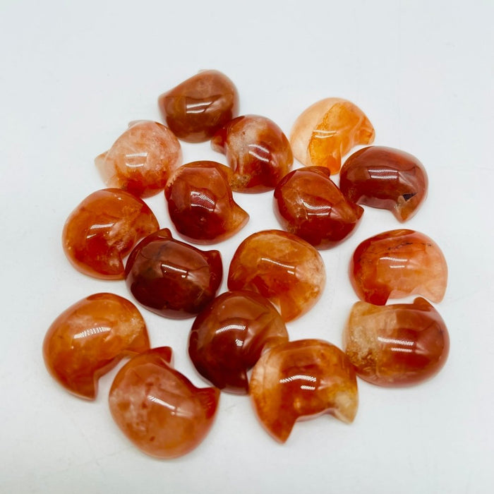 Cat Head Shape Fire Quartz & Rabbit Hair Carving Wholesale