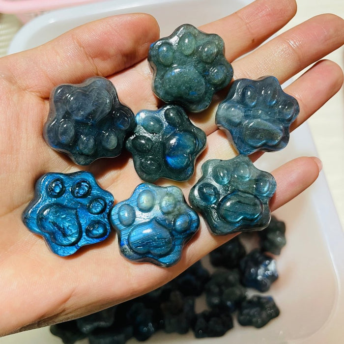 Cat Paw Labradorite Stone Carving Wholesale
