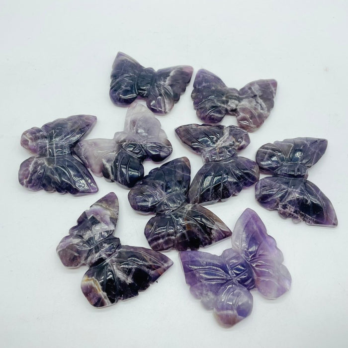 Chevron Amethyst Butterfly Carving Animal Wholesale