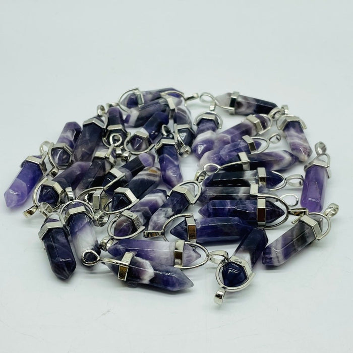 Chevron Amethyst Double Point Pendant Wholesale