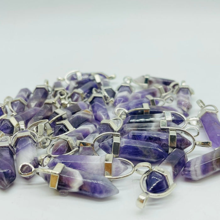 Chevron Amethyst Double Point Pendant Wholesale