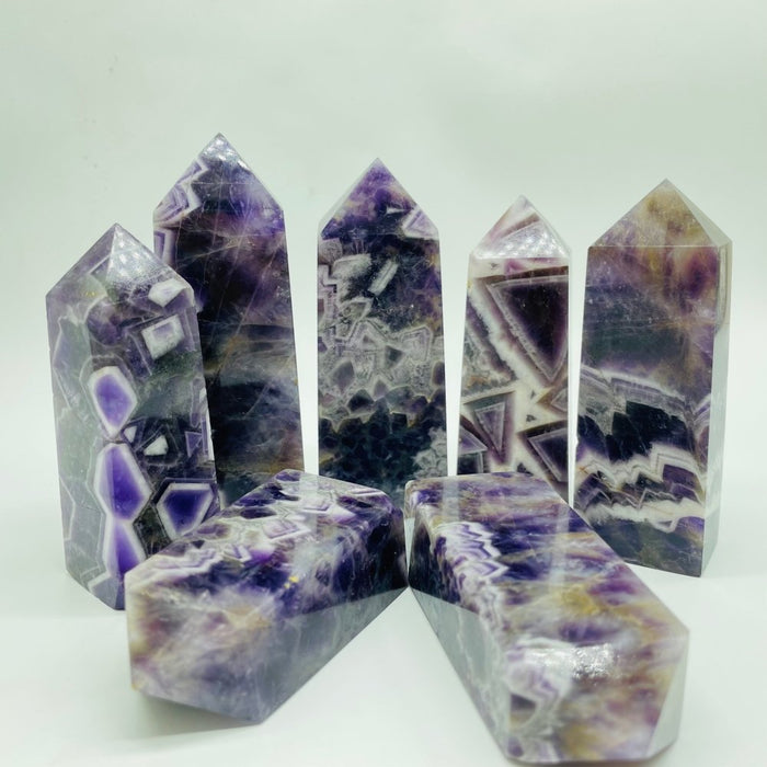 Chevron Amethyst Four-Sided Tower Point Wholesale