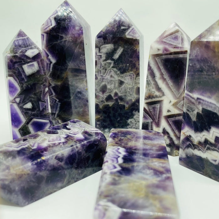 Chevron Amethyst Four-Sided Tower Point Wholesale