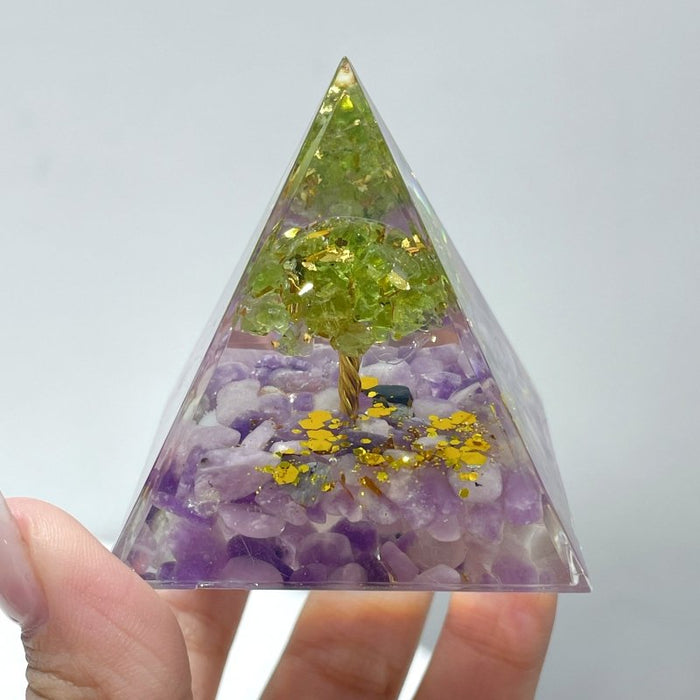 Chevron Amethyst Peridot Orgone Pyramid  Wholesale