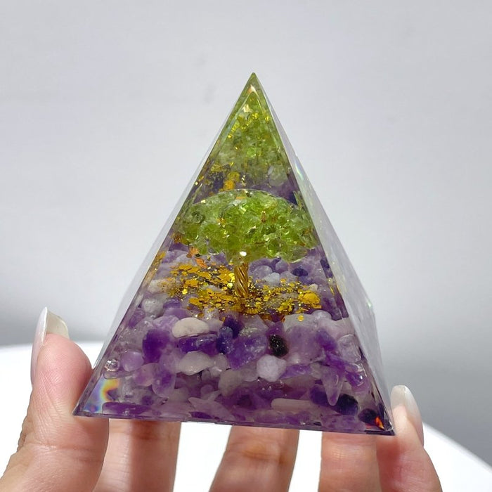 Chevron Amethyst Peridot Orgone Pyramid  Wholesale
