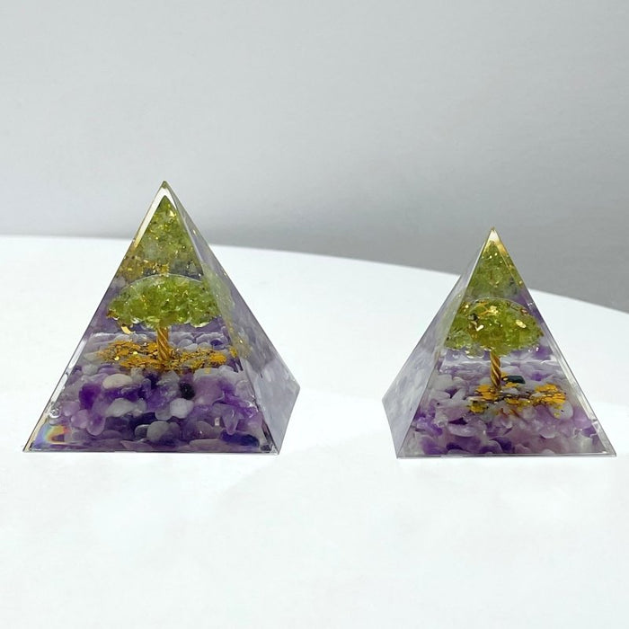 Chevron Amethyst Peridot Orgone Pyramid Wholesale