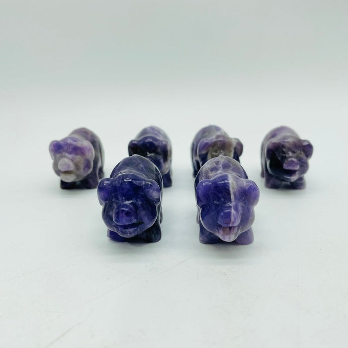 Chevron Amethyst Pig Carving Animal Wholesale