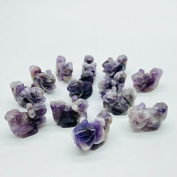 Mini Squirrel Carving Animals Chevron Amethyst&Opalite Wholesale