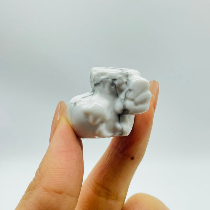 Christmas Cute Flying Shoe Wings Carving Howlite Sodalite Wholesale