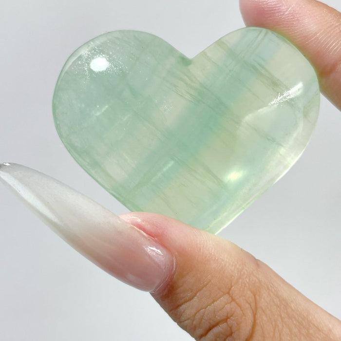 Clear Green Fluorite Heart Wholesale