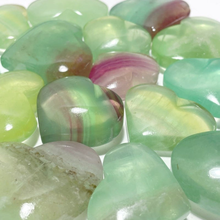 Clear Green Fluorite Heart Wholesale