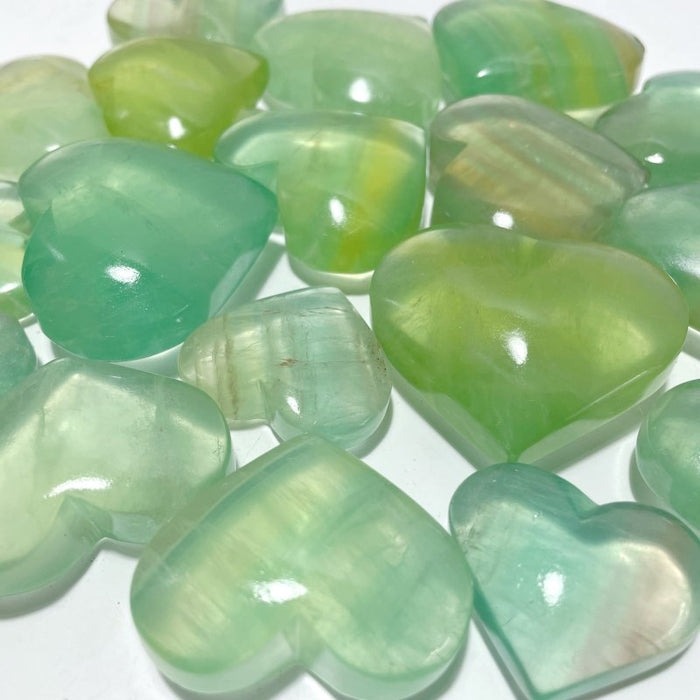 Clear Green Fluorite Heart Wholesale
