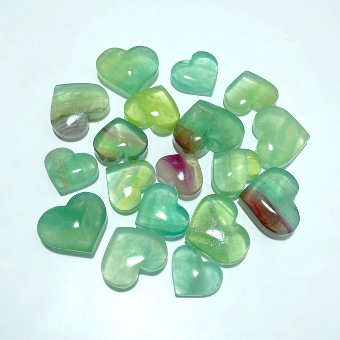 Clear Green Fluorite Heart Wholesale
