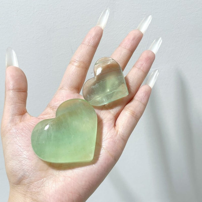 Clear Green Fluorite Heart Wholesale