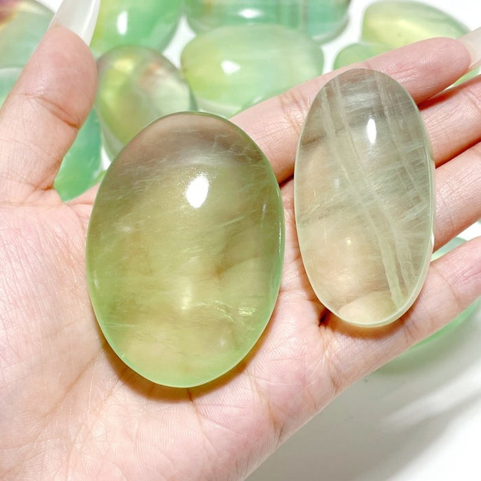 Clear Green Fluorite Palm Wholesale