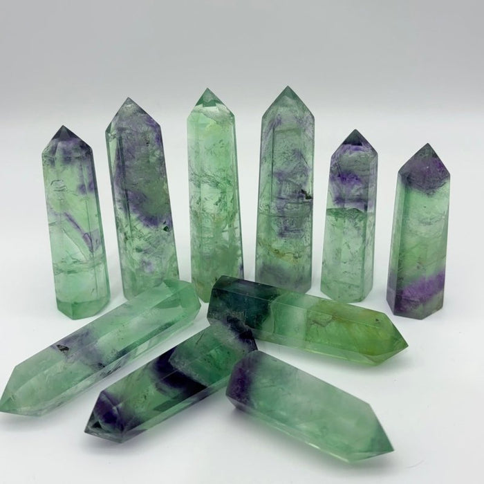 Clear Green Fluorite Points Wholesale
