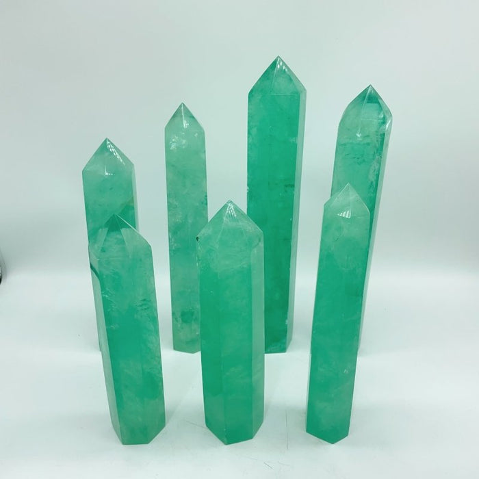Clear Green Fluorite Tower Points Wholesale 5.5-8.6in(14-22cm)