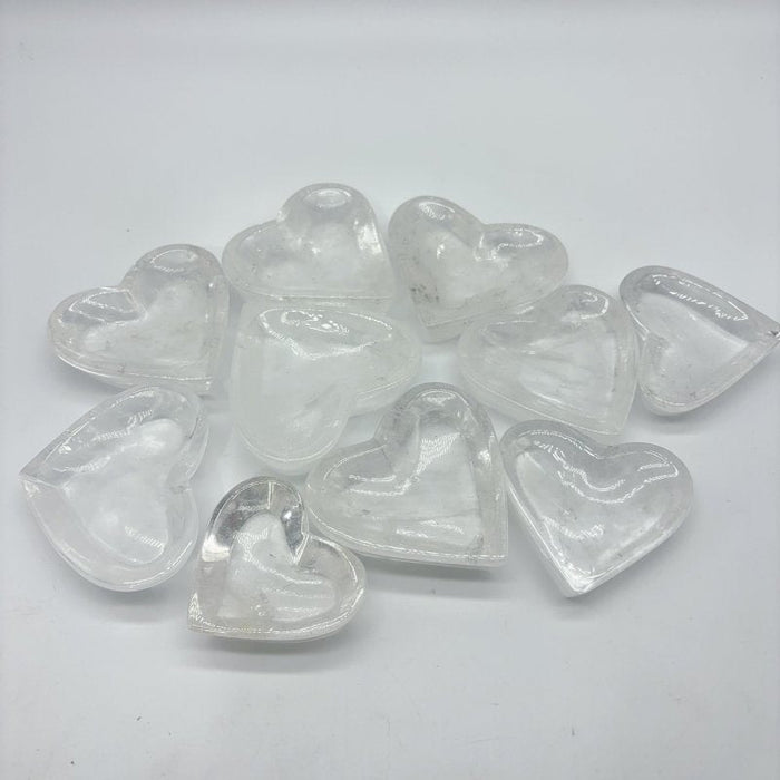 Clear Quartz Heart Shape Shallow Bowl Wholesale