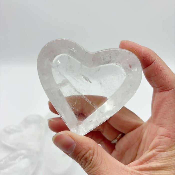 Clear Quartz Heart Shape Shallow Bowl Wholesale