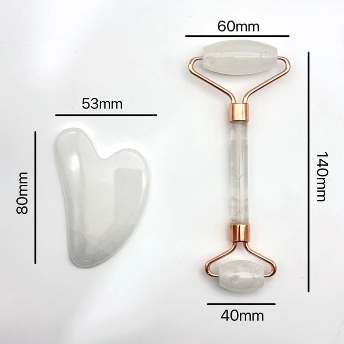 Clear Quartz Roller and Gua Sha A Set Wholesale