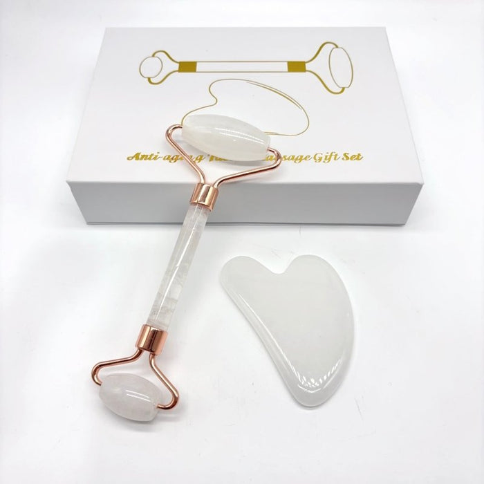 Clear Quartz Roller and Gua Sha A Set Wholesale