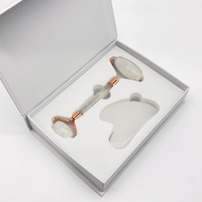 Clear Quartz Roller and Gua Sha A Set Wholesale