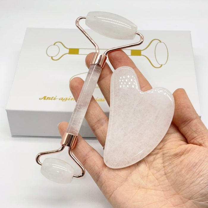 Clear Quartz Roller and Gua Sha A Set Wholesale