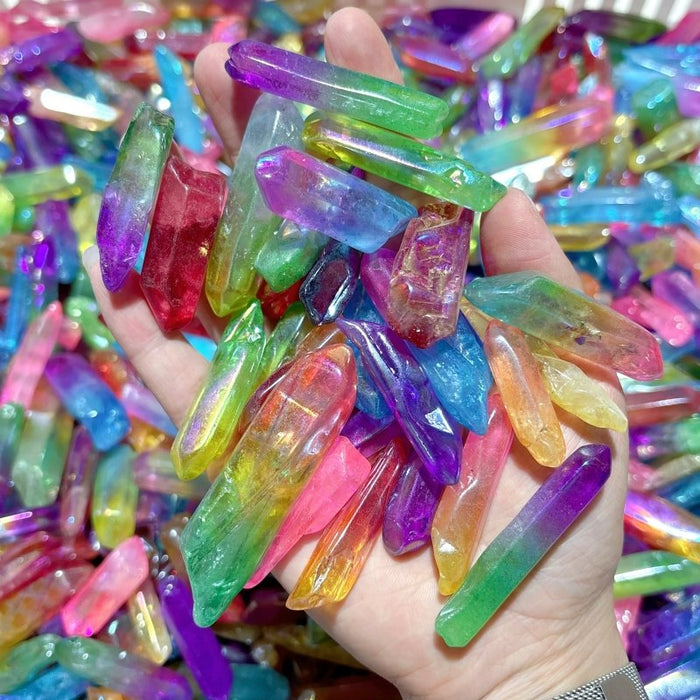 Colorful Aura Clear Quartz Points Wholesale