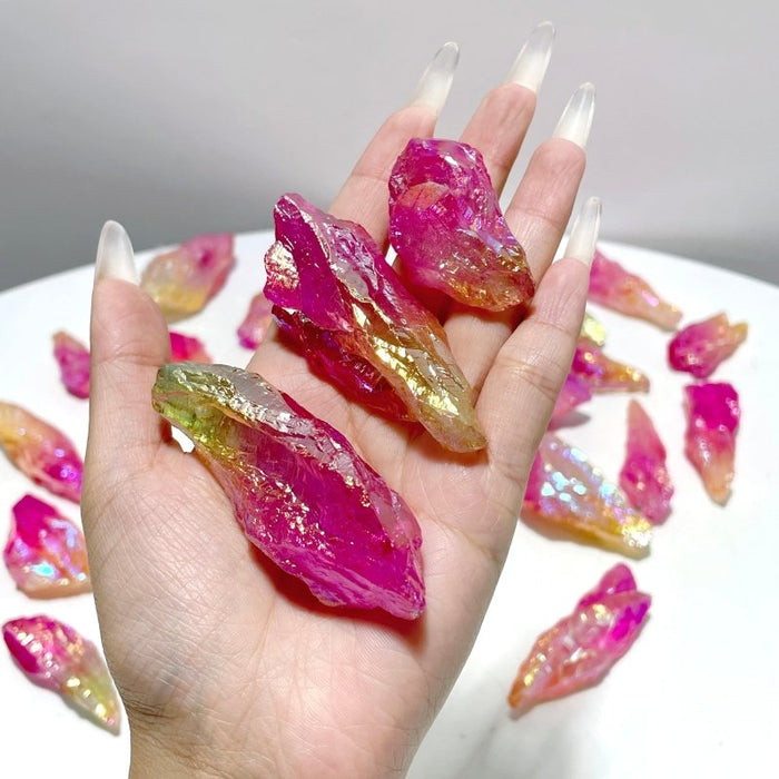 Colorful Aura Raw Green Amethyst Stone Wholesale