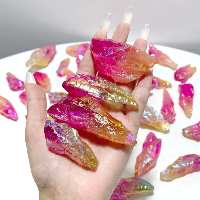 Colorful Aura Raw Green Amethyst Stone Wholesale