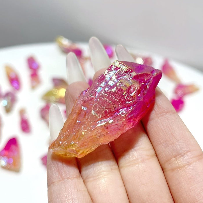 Colorful Aura Raw Green Amethyst Stone Wholesale