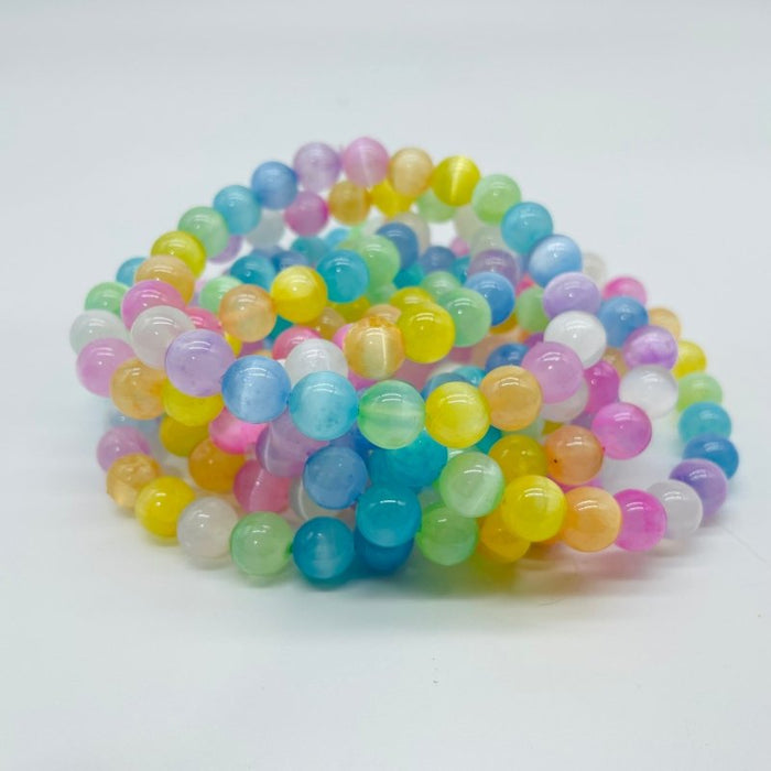 Colorful Aura Selenite Rainbow Bracelet Wholesale
