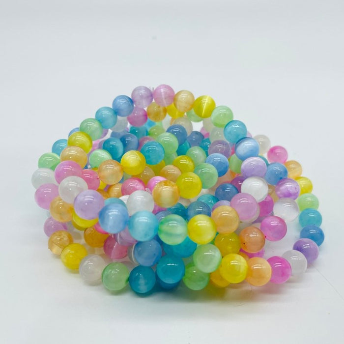 Colorful Aura Selenite Rainbow Bracelet Wholesale