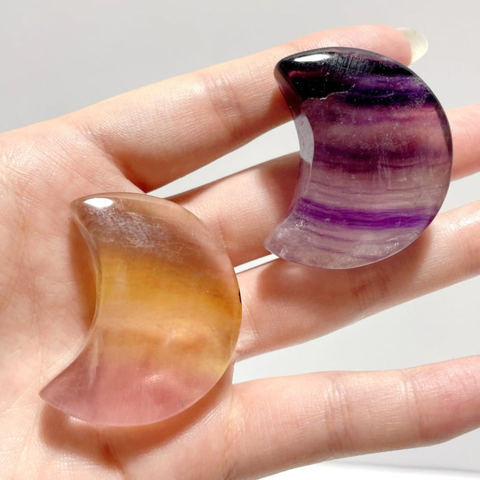 Colorful Fluorite Moon Carving Wholesale