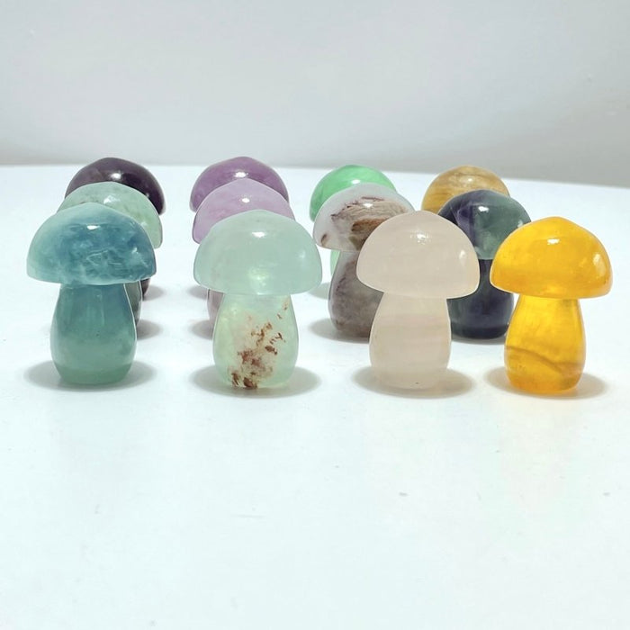 Colorful Fluorite Mushroom Carving Wholesale