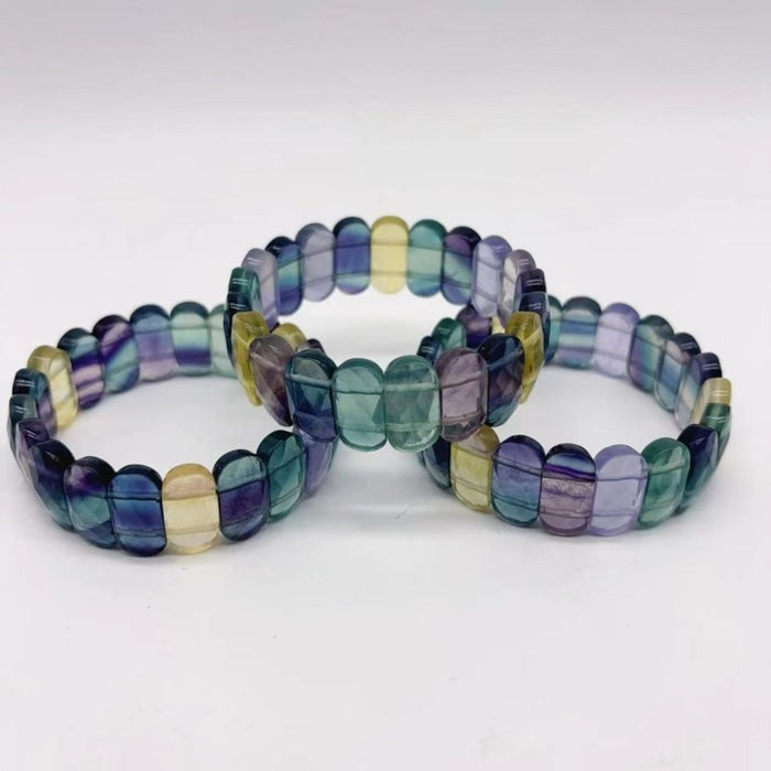 Colorful Rainbow Fluorite Elastic Bracelet Wholesale