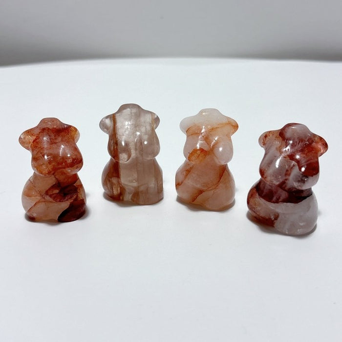 Curvy Crystal Goddess Carving Wholesale Fire Quartz Moss Agate Rose Quartz