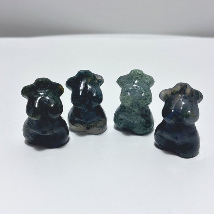Curvy Crystal Goddess Carving Wholesale Fire Quartz Moss Agate Rose Quartz