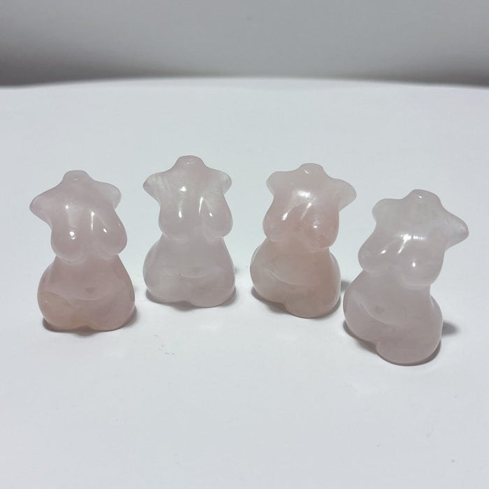 Curvy Crystal Goddess Carving Wholesale Fire Quartz Moss Agate Rose Quartz