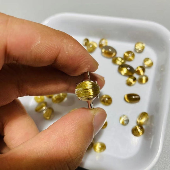 Custom Rutile Ring Silver925 High Quality Unique Crystal Ring Wholesale