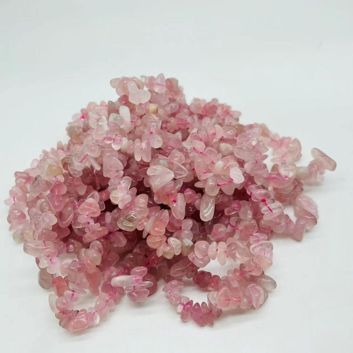 Deep Pink Madagascar Rose Quartz Chip Bracelet Wholesale